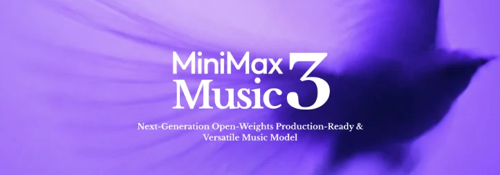 Capa do artigo: MiniMax Music 3.0: Modelo de música versátil, pronto para produção e de última geração, com recursos abertos.